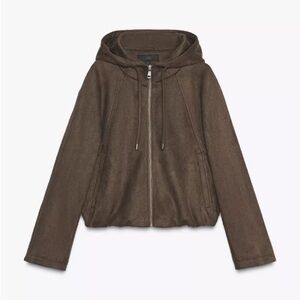 Zara Faux Suede Hooded Jacket